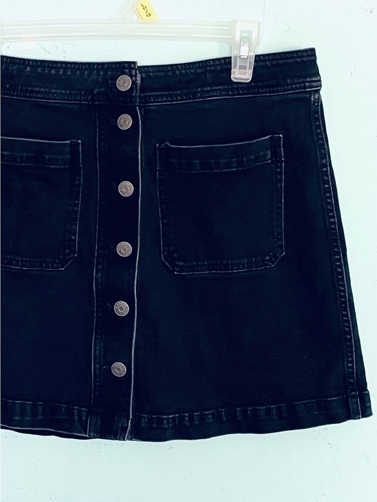 Madewell Dresses & Skirts - Madewell Black Button-Front Denim Stretch Skirt SZ 10